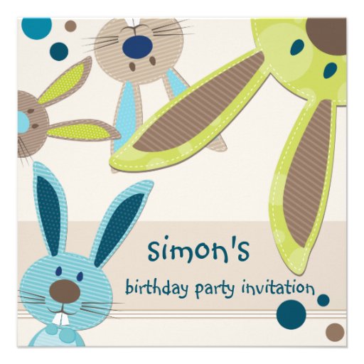 BIRTHDAY PARTY INVITES :: bunny's peeking 4SQ