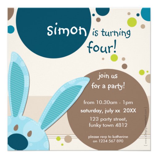 BIRTHDAY PARTY INVITES :: bunny's peeking 4SQ