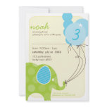 BIRTHDAY PARTY INVITES :: elephant + balloons 6P