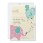 BIRTHDAY PARTY INVITES :: elephant + balloons 7P