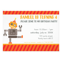 BIRTHDAY PARTY INVITES :: robot dancing 3L