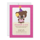 BIRTHDAY PARTY INVITES :: teddybear + lollipop 3P