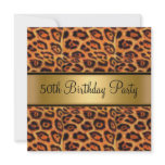 Birthday Party Leopard Fur Personalized Invites