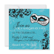 Birthday Party Masquerade Invitation invitation