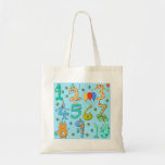 Birthday Party Numbers, on Pale Blue. Tote Bag