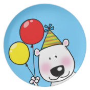 Birthday party polar bear balloons party plates