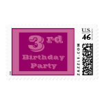 Birthday party postage stamps