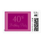 Birthday party postage stamps