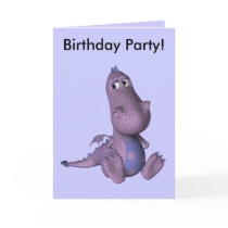 Birthday Party (purple toon dragon) cards