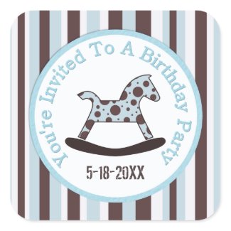 Birthday Party: Rocking Horse Stickers zazzle_sticker
