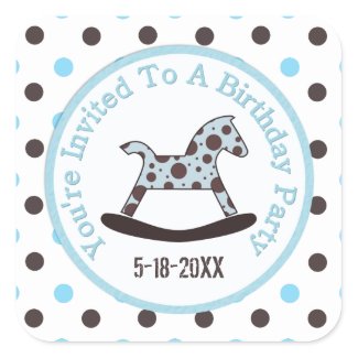 Birthday Party: Rocking Horse Stickers zazzle_sticker