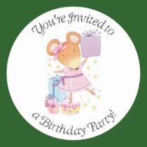 Birthday party stickers for girl