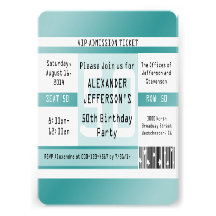 Birthday Party Ticket Invitations, 5x7