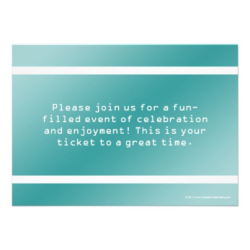 Birthday Party Ticket Invitations, 5x7