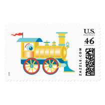 Birthday Party Toy Train postage by White_Wedding Birthday Party Toy Train postage