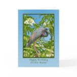 Birthday,  Pastor, Tricolored Heron in a Tree Card