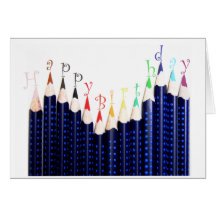 Birthday pencils greeting cards