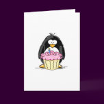 Birthday Penguin with Cupcake