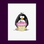 Birthday Penguin with Cupcake