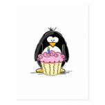Birthday Penguin with Cupcake Postcards
