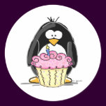 Birthday Penguin with Cupcake