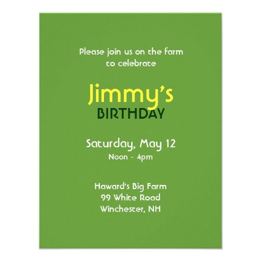 Birthday Photo Farm Card Custom Announcements