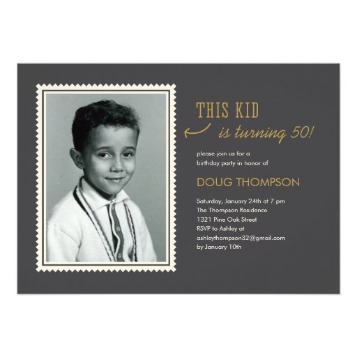 Birthday Photo Invitations For Adults (front side)