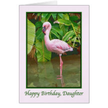 Birthday, Pink Flamingo,  Daughter Card