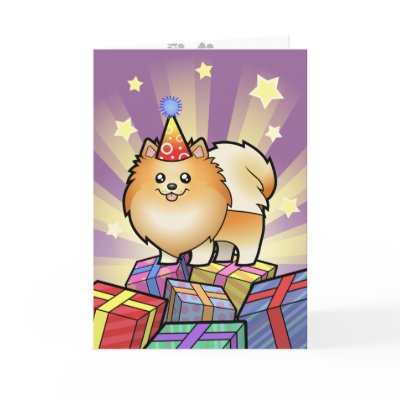 Birthday Pomeranian Cards by CartoonizeMyPet