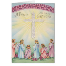 Birthday Prayers From Angels Greeting Card