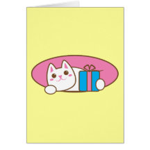 Birthday present Catty Walnut Card