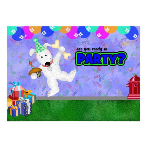Birthday Puppy Personalized Announcements