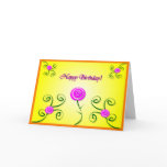 Birthday Roses & Swirls Card Birthday Roses & Swirls Card