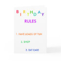 Birthday rules cards