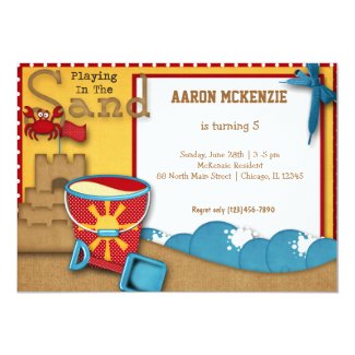 Birthday Sand 5x7 Paper Invitation Card