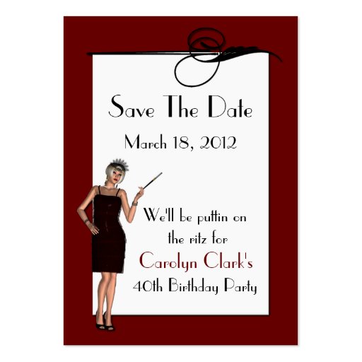 Birthday Save the Date Cards Business Card Templates (front side)