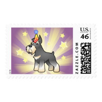 Birthday Schnauzer Postage Stamps