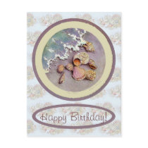 BIRTHDAY SEASHELLS by SHARON SHARPE postcards