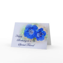 Birthday Serenade in Blue Wildflowers Greeting Cards