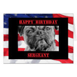 Birthday Sergeant Military Soldier U.S. Flag & Dog Card