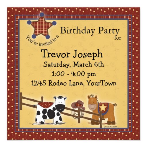Birthday, Shower or Party Western Party Invitation