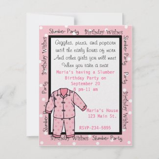 Slumber Party Invitations on Birthday Slumber Party Invitation Invitation