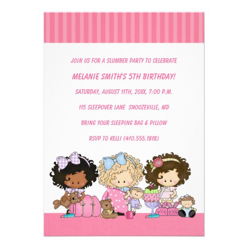 Birthday & Slumber Party Invitations (front side)