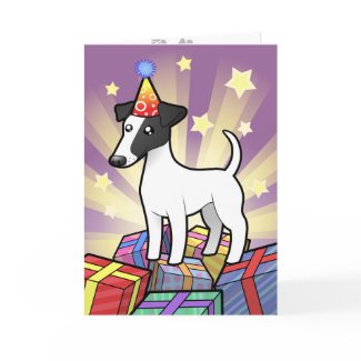 Cartoon Smooth Fox Terrier Birthday Card