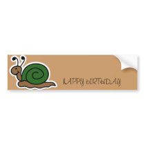 Birthday Snail Bumper Sticker