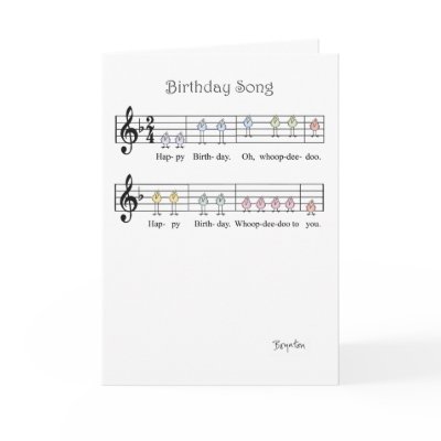 BIRTHDAY SONG GREETING CARD by SandraBoynton