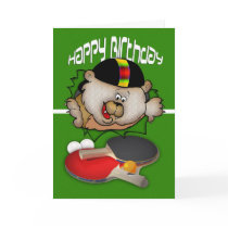 Birthday sport Ping Pong Table Tennis Greeting Card