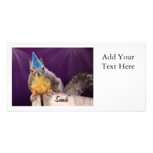 Birthday Squirrel Photo Customized Photo Card