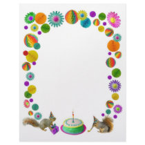 Birthday Squirrels letterhead by catsclips Birthday Squirrels letterhead