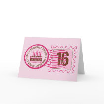 Birthday Stamp 16 Card
